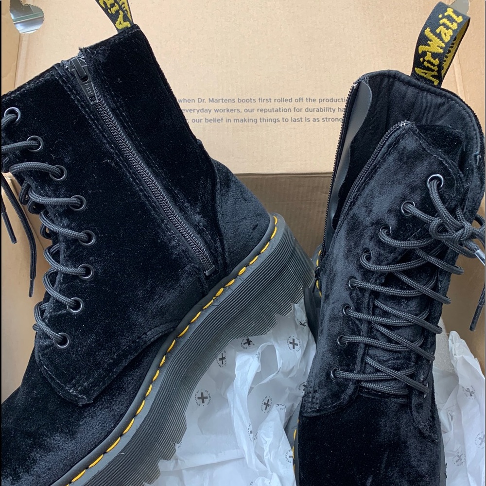 Women’s black velvet Jadon Dr. Martens